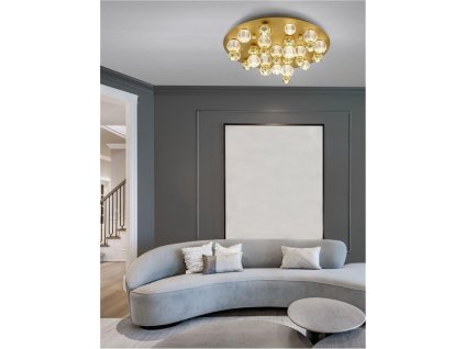 Stropní svítidlo BRILLE zlatý hliník a sklo LED 86W 230V 3200K IP20 stmívatelné - NOVA LUCE
