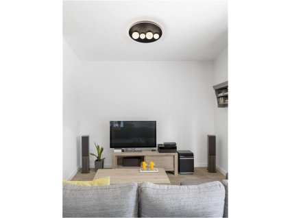 Stropní svítidlo VELNA LED černý hliník a opálové sklo 3000K 63W stmívatelné - NOVA LUCE