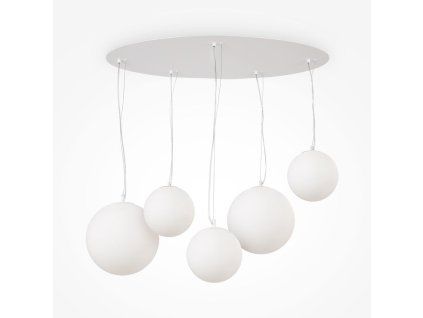 Závěsné svítidlo BASIC, 5xE27, d. 105cm, bílá