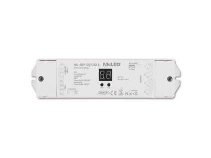 DALI přijímač pro RGBW, CCT, DIM, funkce push-dim, výstup 4x5A, 4 adresy