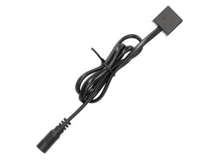 Konektor pro DC lištu s výstupním power konektorem (zásuvkou), max. 8A, černá barva, vč. kabelu VDE 2x0,75mm2 - 0,6m