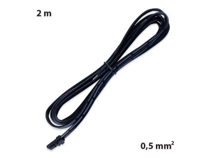 Připojovací kabel s 91505-MP konektorem (vidlice), 2m kabel AWG20/0,5mm², černý, volný konec 5mm, 12-24V max. 3A