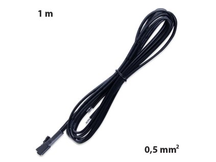 Připojovací kabel s 91505-FP konektorem (zásuvka), 1m kabel AWG20/0,5mm², černý, volný konec 5mm, 12-24V max. 3A