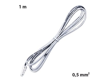 Připojovací kabel s 91505-MP konektorem (vidlice), 1m kabel AWG20/0,5mm², bílý, volný konec 5mm, 12-24V max. 3A