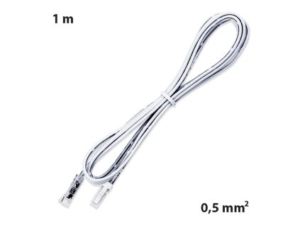 Připojovací konektor LED pásku šíře 8mm + kabel s 91505-MP konektorem (vidlice), 1m kabel AWG20/0,5mm², bílý, 12-24V max. 3A