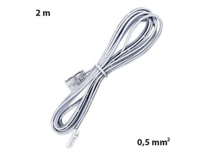 Připojovací konektor LED pásku šíře 10mm + kabel s 91505-MP konektorem (vidlice), 2m kabel AWG20/0,5mm², bílý, 12-24V max. 3A