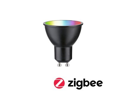 Standard 230V Smart Home Zigbee 3.0 LED reflektor GU10 4,8W RGBW+ stmívatelné černá mat - PAULMANN