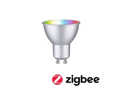 Standard 230V Smart Home Zigbee 3.0 LED reflektor GU10 4,8W RGBW+ stmívatelné matný chrom - PAULMANN
