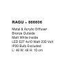 Stropní svítidlo RAGU stropní svítidlo kov a akrylový difuzor bronz zvenku matná bílá uvnitř E27 4x12W - NOVA LUCE