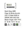 Venkovní nástěnné svítidlo MAX tmavě šedý ABS čirý a bílý akryl LED 12W 3000K 200-240V 120st. IP65 - NOVA LUCE