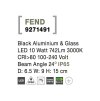 Venkovní nástěnné svítidlo FEND černý hliník a sklo LED 10W 3000K 100-240V 24st. IP65 - NOVA LUCE