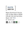 Venkovní nástěnné svítidlo SUITE černý hliník a akryl LED 10W 3000K 100-240V 140st. IP54 - NOVA LUCE