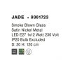 Závěsné svítidlo JADE kouřové foukané sklo a nikl satén kov E27 1x12W IP20 bez žárovky - NOVA LUCE