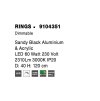 Závěsné svítidlo RINGS černý hliník a akryl LED 60W 230V 3000K IP20 stmívatelné - NOVA LUCE