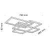 Moderní stropní LED svítidlo LINE, 80W, d. 78 cm, 3000K, černá