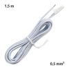 Připojovací kabel s 91505-MP konektorem (vidlice), 1,5m kabel AWG22/0,33mm2, bílý, volný konec 5mm, 12-24V max. 3A