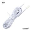 Připojovací kabel s 91505-MP konektorem (vidlice), 3m kabel AWG22/0,33mm2, bílý, volný konec 5mm, 12-24V max. 3A