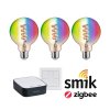 Startovací sada Smart Home Zigbee 3.0 LED žárovka Filament G95 RGBW + Gateway + vypínač - PAULMANN