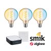 Startovací sada Zigbee 3.0 Smart Home smik Gateway + LED žárovka Filament G95 měnitelná bílá + vypínač - PAULMANN