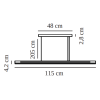  (Varianta 1150mm x 380 mm, LED, 25 W, 3000K, černá)