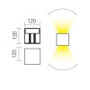 Redo Group Vary, Venkovní nástěnné svítidlo 12cm, LED 2x10W, 1370lm, IP54