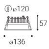 LED2 ZETA S II, ZÁPUSTNÉ SVÍTIDLO, 14W, IP44