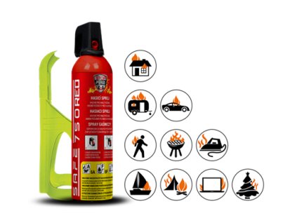 Hasicí sprej SAFE 750 RED + držák SAFE 75F