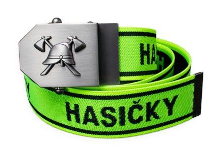 Elastický opasek HASIČKY 3D - neonový + černý nápis