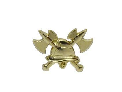 Odznak - 3D helma + sekery - zlatý