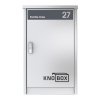 edelstahl paketbox knobox 10 beschriftungsblende freistehend in stelenoptik frontansicht 1