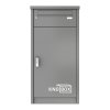 grau paketbox knobox 11 freistehend in stelenoptik ein briefkasten frontansicht