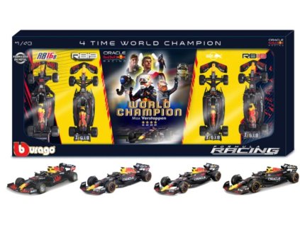 Red Bull Racing F1 - 4 x World Champion set Max Verstappen - RB16B - RB18 - RB19 - RB20 - 4 Car set