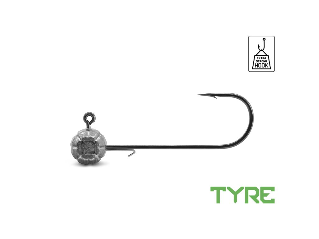 Jigová hlava s držákem Delphin TYRE / 5ks (Velikost 5g-1/0)