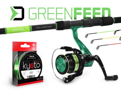 Feederový set Delphin GreenFEED (Velikost 330cm/100g + 3T + 0,261mm)