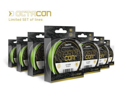 Limitovaný SET šňůr Delphin OctaCON / fluo zelený
