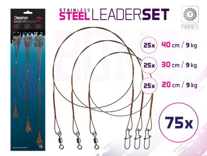 Set ocel. lanek BOMB! S obr. a karab. / 7 vláken (Velikost 75x /20,30,40cm/9kg)