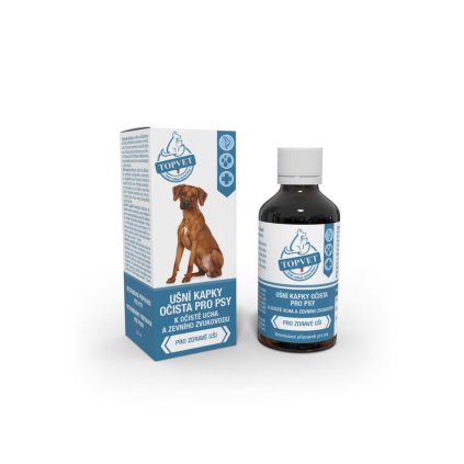 Ušní kapky očista pro psy TOPVET 50ml na aaagranule