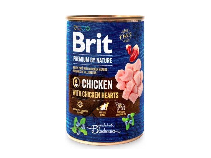 Brit Premium Dog by Nature konz Chicken with Hearts 400g na aaagranule.cz
