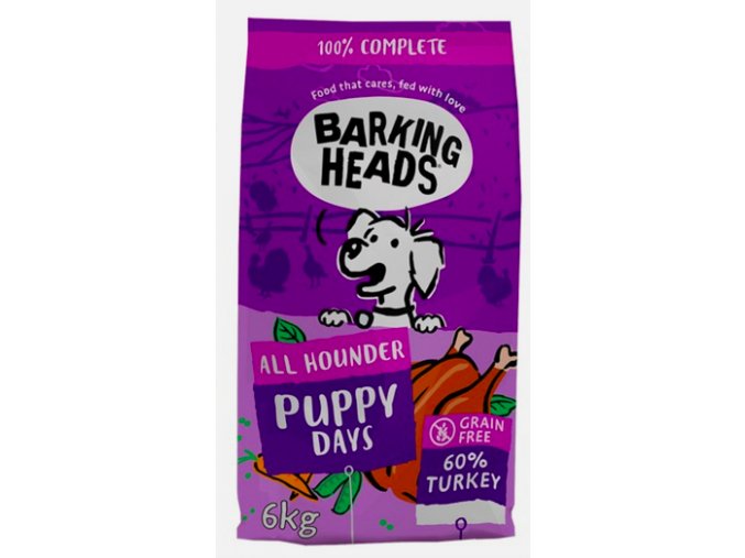 BARKING HEADS All Hounder Puppy Days Turkey 6kg aaagranule