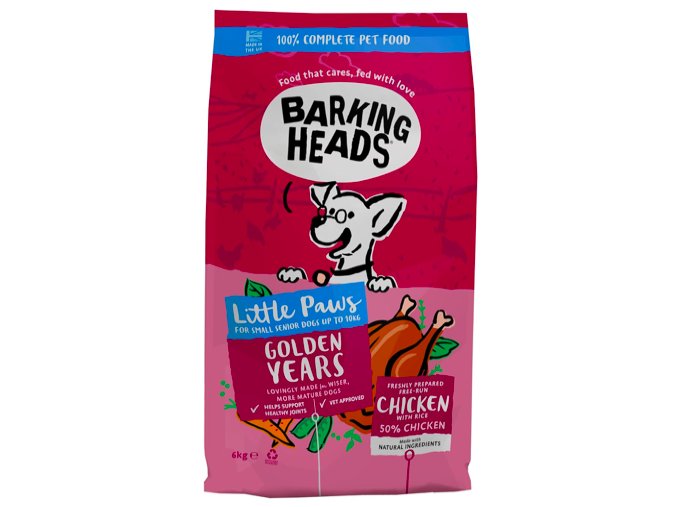 BARKING HEADS Little Paws Golden Years Chicken 6kg aaagranule