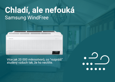 Klimatizace Samsung WindFree, chladí, ale nefouká