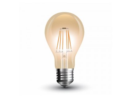 LED žárovka 4W A60 filament E27 jantar 2200K (VT-1954-4498)