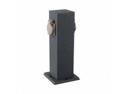 vtac 8820 v tac vt 1155 2 2 ways garden outdoor socket 16a eu standard stainless steel dark grey body ip44 sku 8820 2b6