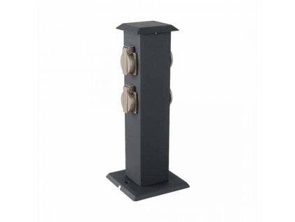 vtac 8821 v tac vt 1155 4 4 ways garden outdoor socket 16a eu standard stainless steel dark grey body ip44 sku 8821 dd3