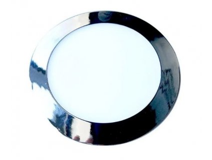 6W LED Slim Panel Light Chrome Round 6000K (6336)