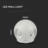 LED nástěnné svítidlo 4W 4000K IP65 bílé 4 směry (VT-834-W-8552)