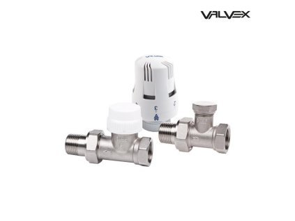 Vekolux pĹ™Ă­mĂ˝, termohlavice + ventil + ĹˇroubenĂ­ 1/2" VALVEX