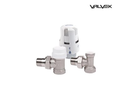 Vekolux rohovĂ˝, termohlavice + ventil + ĹˇroubenĂ­ 1/2" VALVEX