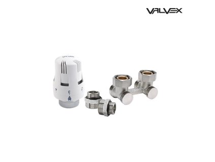 Vekolux rohový, termohlavice + ventil + šroubenà + 2x EK 3/4" VALVEX