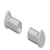 Koncová zátka pro šatní tyč šedá, 2 ks
